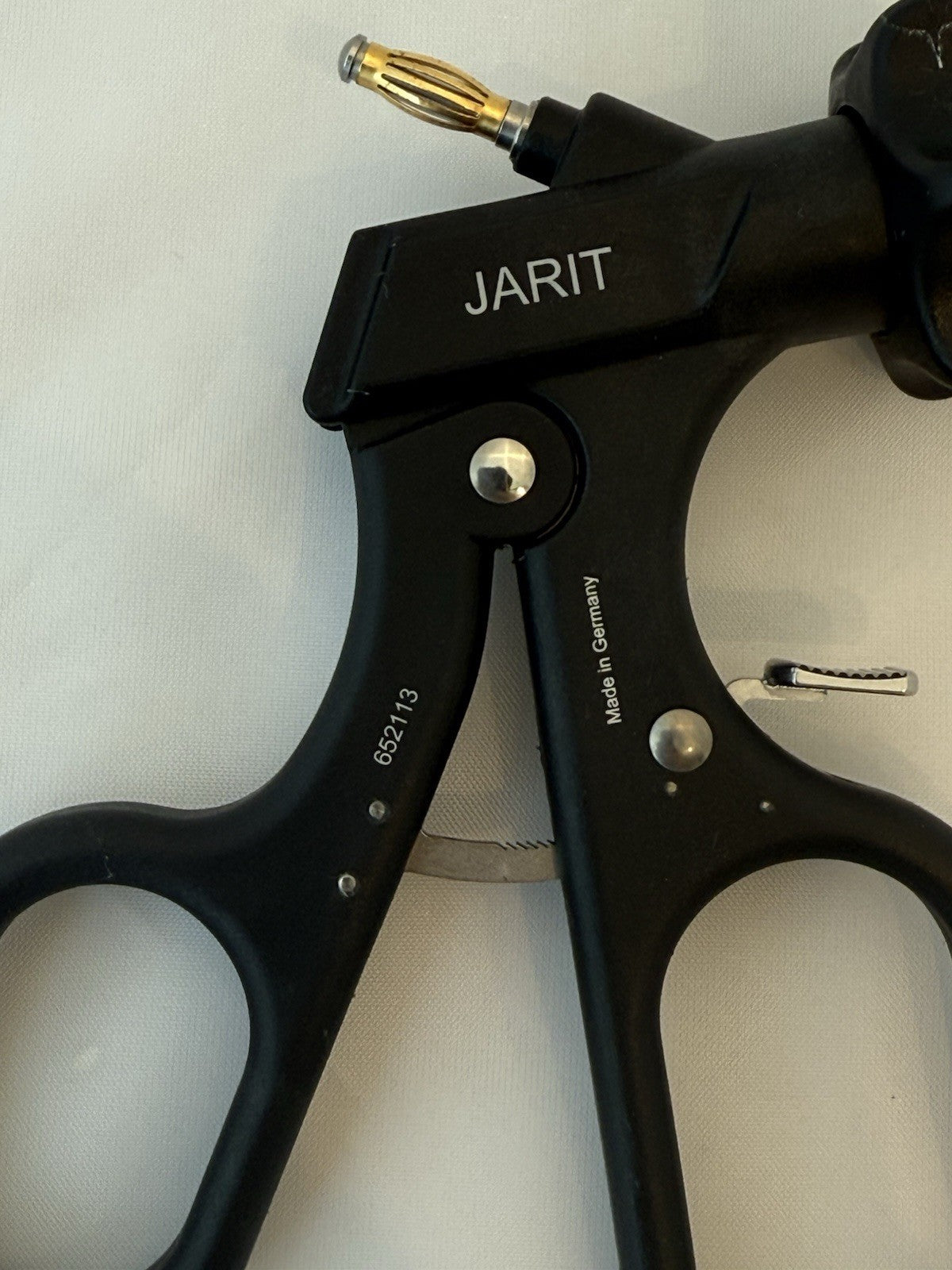 Integra Jarit 652-113 Laparoscopic Angled Handle w/ HF Connector & Ratchet
