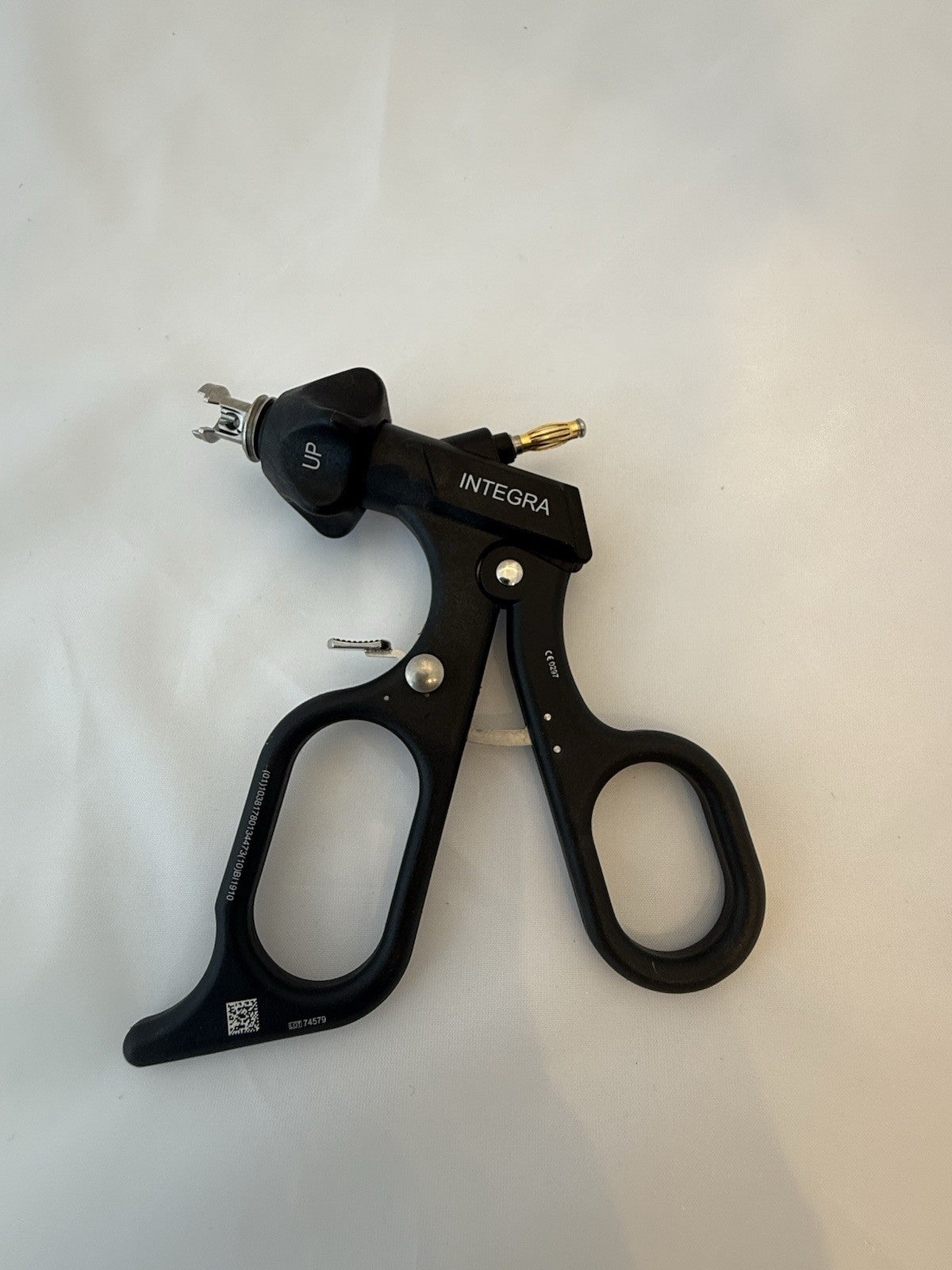 Integra Jarit 652-113 Laparoscopic Angled Handle w/ HF Connector & Ratchet