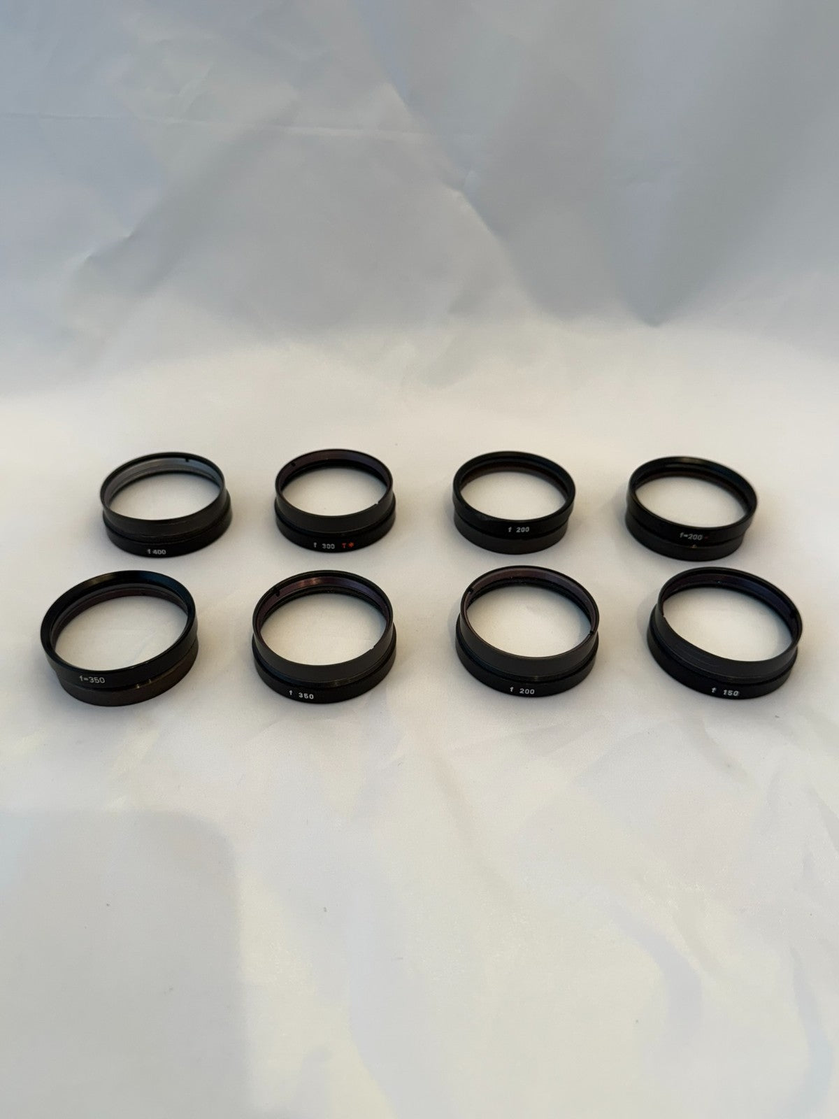 (LOT OF 8) CARL ZEISS  F 400 350 T* 200 150  Objective Lens 48mm OPMI Microscope