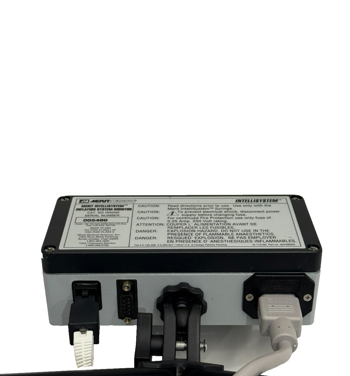 Merit Medical Intellisystem REF IN5000, Inflation System Monitor